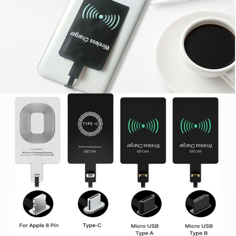 2021 Беспроводной зарядный адаптер с поддержкой Micro USB Type C Qi Беспроводной зарядный коврик для док-станции для iPhone Android Phone Receiver
