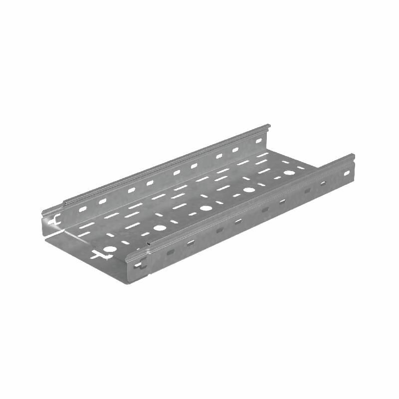 Лоток листовой перфорированный 200х50 L3000 сталь 0.7мм «быстрый монтаж плюс» LPplus50-200-0.7-3000 оцинк. КМ PL0214