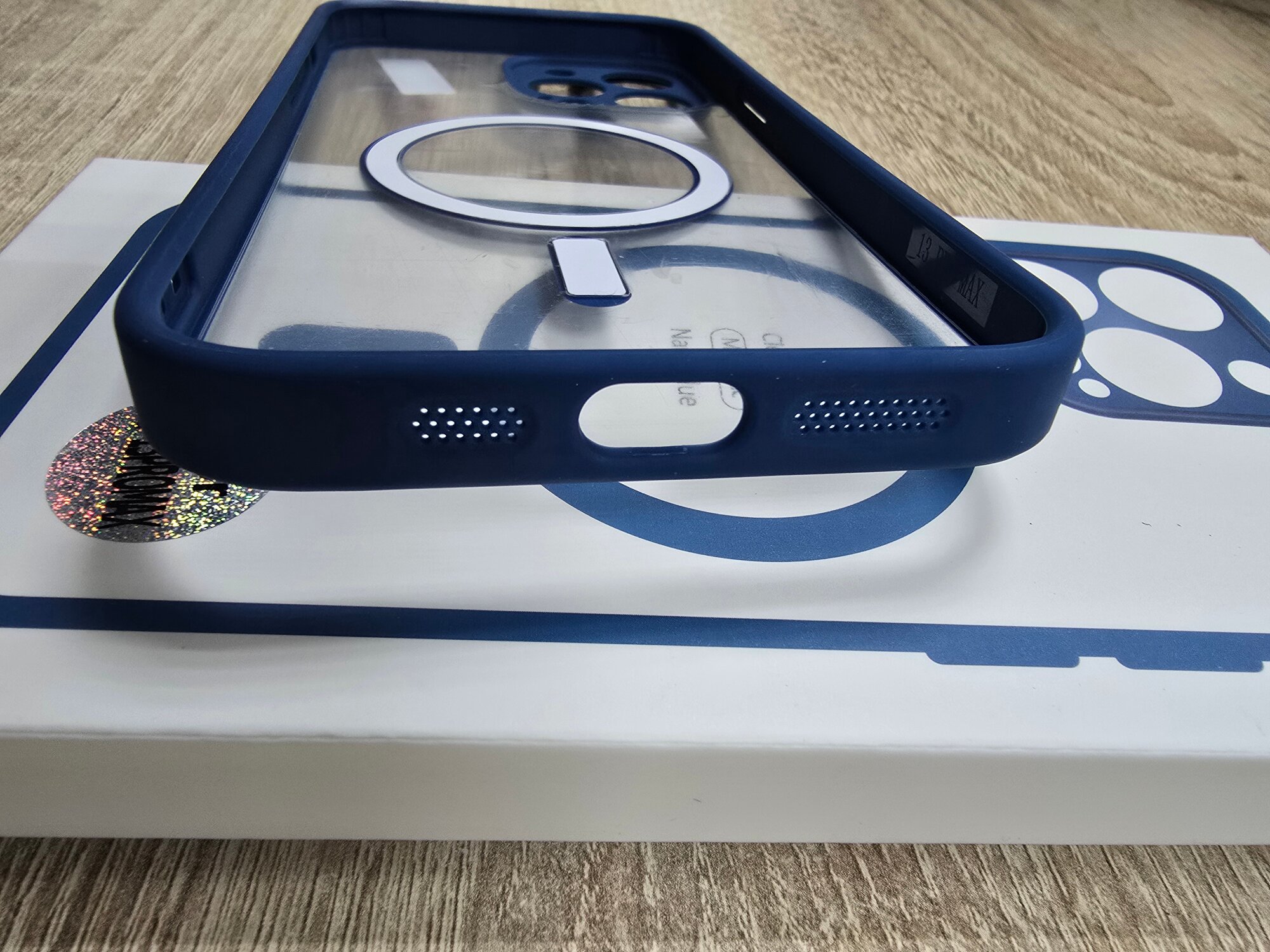 Чехол для iPhone 12 6.1", Clear Case Color with Magsafe, С защитой камер, Navy Blue — фото 1
