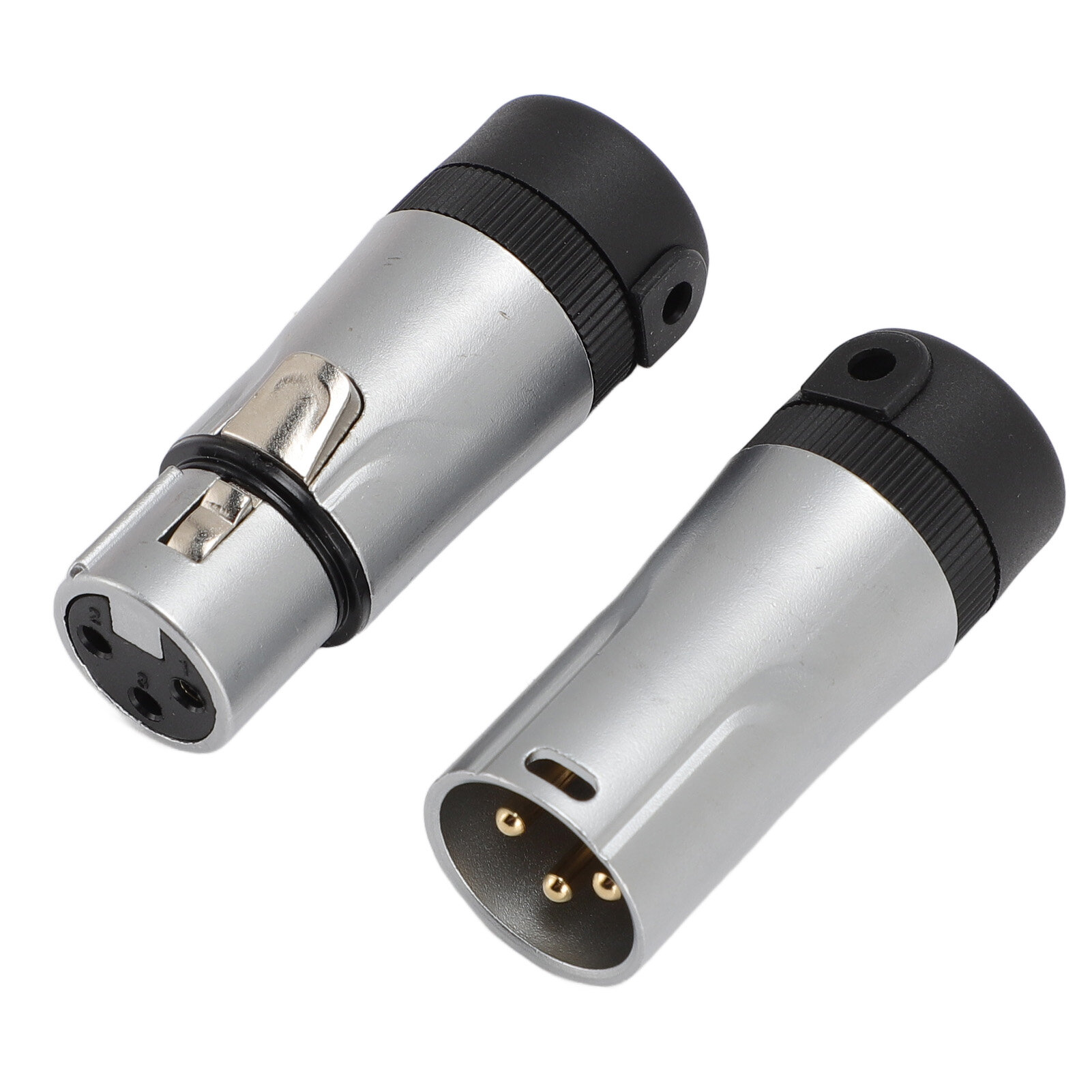 3 пин XLR разъем для микрофона, угол 90°, компактный и золотой, подходит для кабелей 3.0-5.0 мм