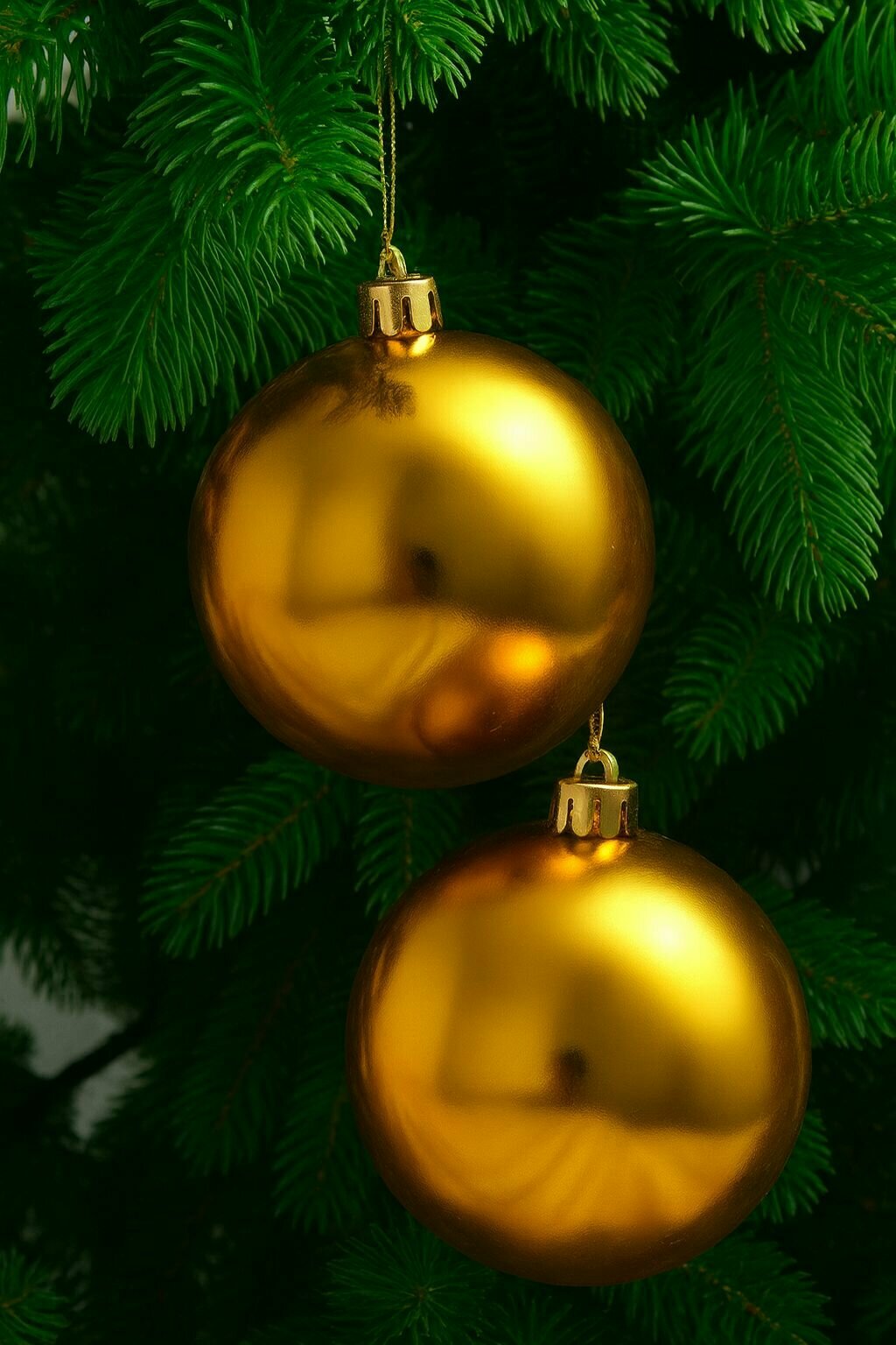 Шар на елку 12см, набор шаров 2шт, новогодние, золотой, Crystal Trees