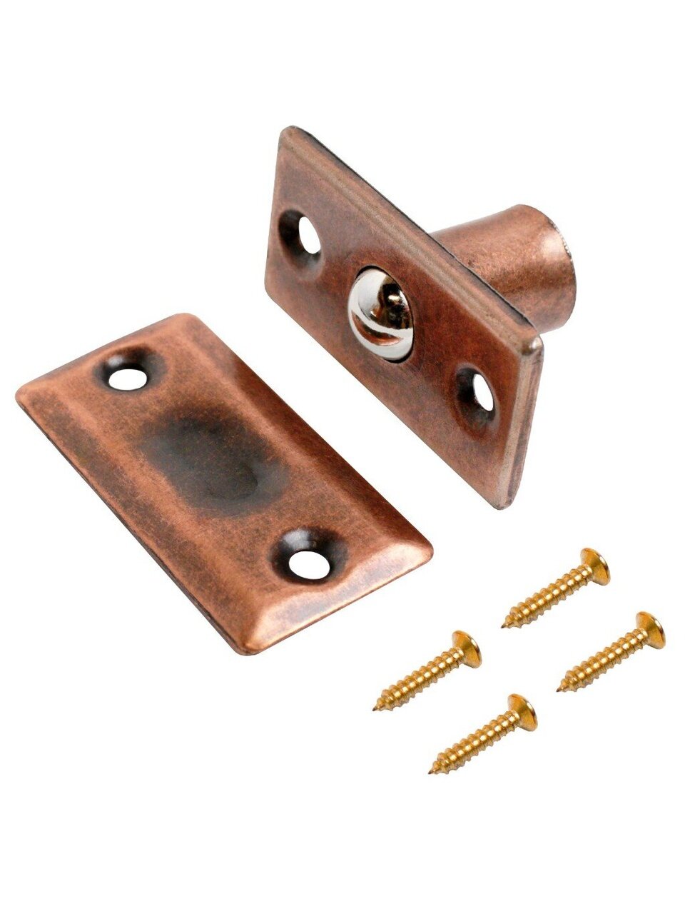 Защелка врезная Стандарт 588 AC 12590 шарик старая медь