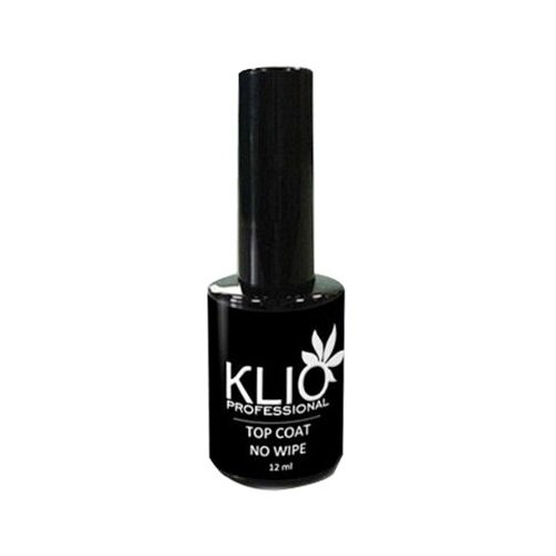 KLIO Professional Верхнее покрытие Top Coat No Wipe, прозрачный, 12 мл irisk professional верхнее покрытие rubber french top no cleanser 12 violet 10 мл