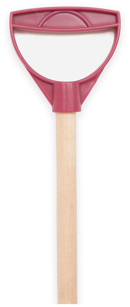 Лопата детская для снега и песка деревянный черенок с ручкой 80 см, розовая - фотография № 4
