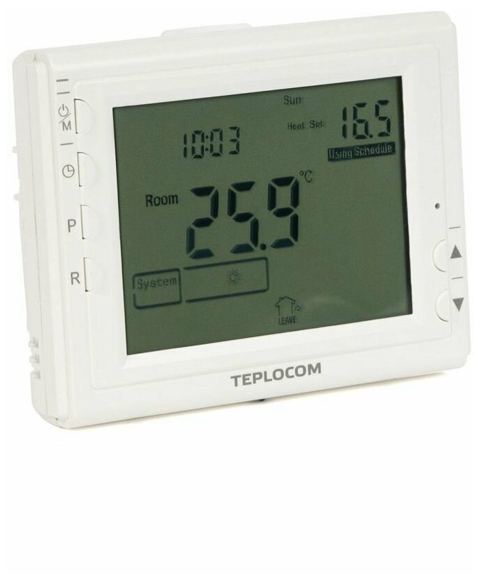 Терморегулятор TEPLOCOM TS-Prog-2AA/8A белый термопласт