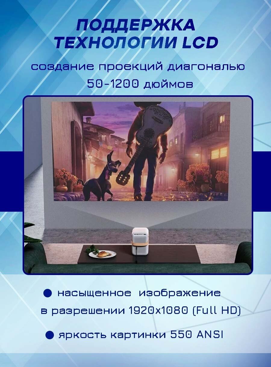 Проектор Wanbo Projector T6 MAX 1920x1080 (Full HD) 3000:1 550 лм LCD 194 кг