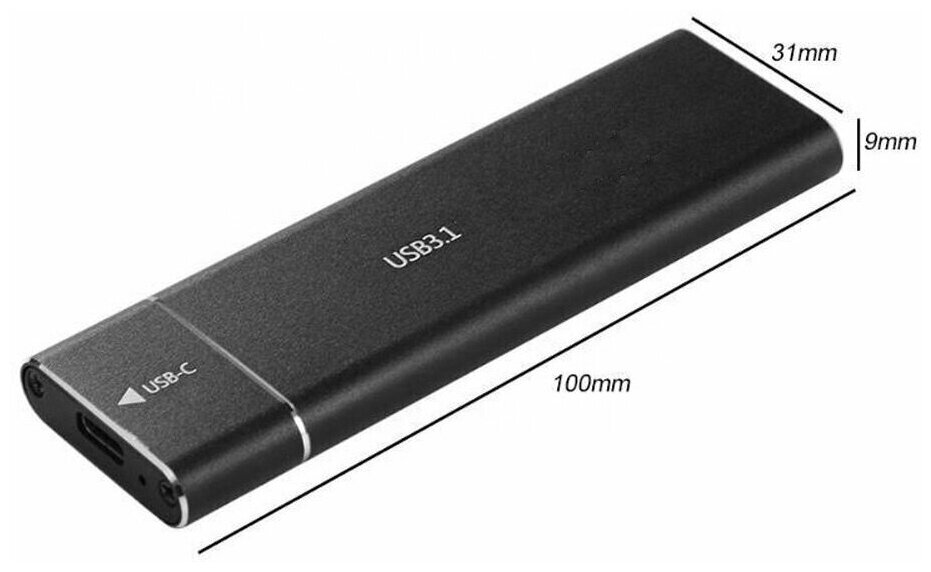 Внешний бокс M2 (NGFF Key B / USB 31 Type-C) OT-PCD06 металл черный