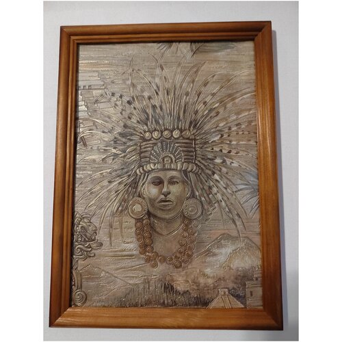 Интерьерный постер в деревянной рамке под стеклом. Древние инки 1