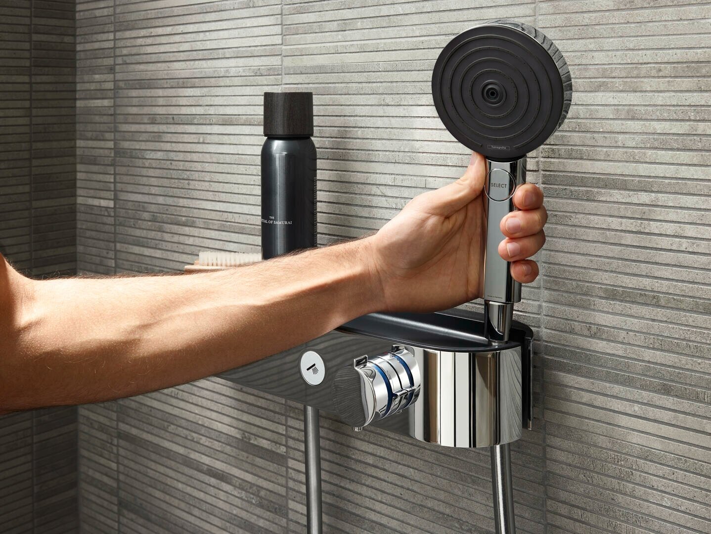 Термостат для душа hansgrohe ShowerTablet Select 400 внешнего монтажа, с полочкой 24360000, хром - фото №3
