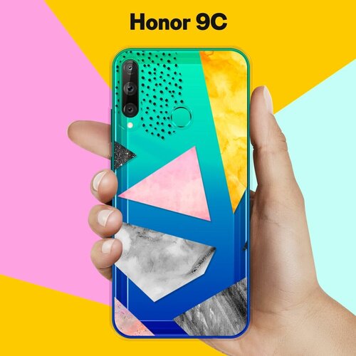 Силиконовый чехол Мраморные треугольники на Honor 9C