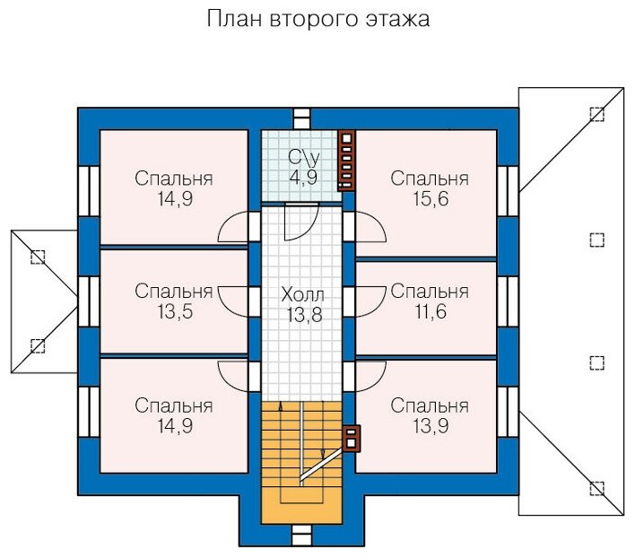 Проект кирпичного дома Catalog-Plans-45-55AL (299,95кв.м, 12,98x11,4м, кирпичного) - фотография № 3