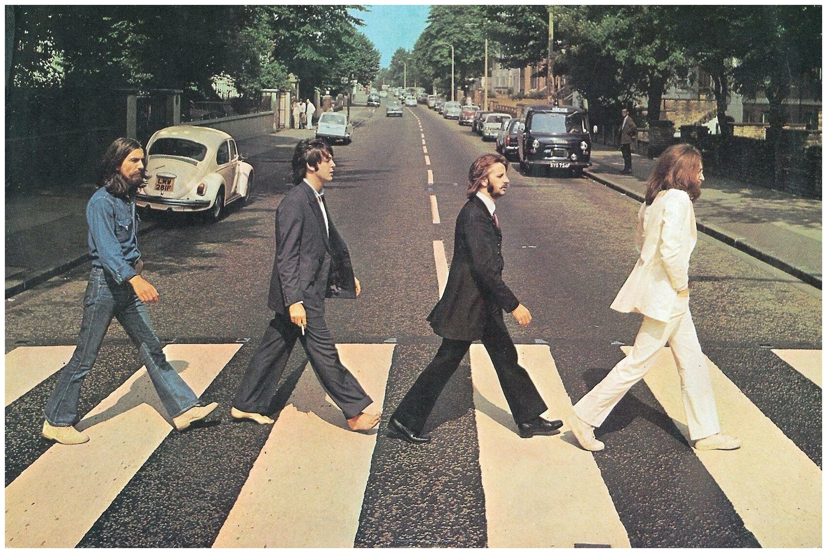 Постер / Плакат / Картина The Beatles - Abbey Road 50х70 см в подарочном тубусе