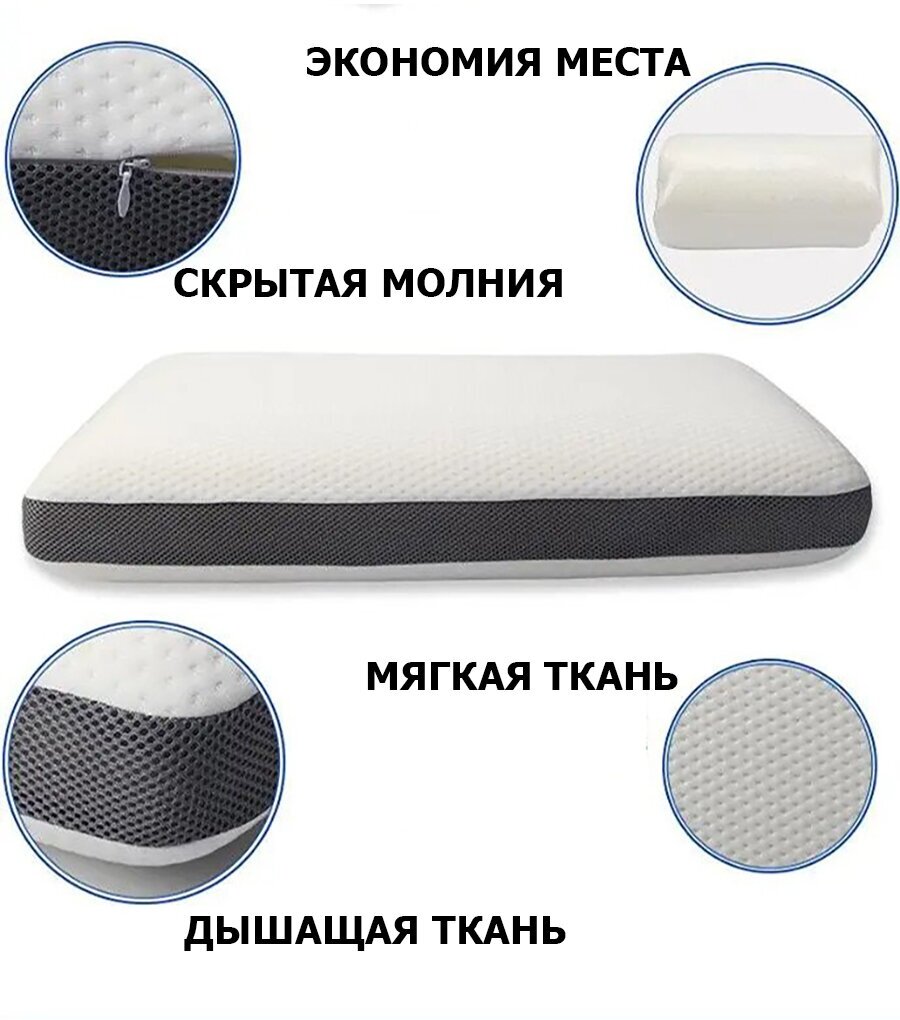 Подушка ортопедическая для сна, STARTVITA, 60x40см, Анатомическая подушка с эффектом памяти - фотография № 3