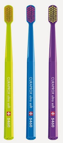 Изображение товара Набор зубных щеток CURAPROX CS 5460/3 (салатовый-голубой-фиолетовый) "ultrasoft", d 0,10 мм (3 шт.)