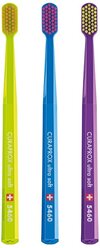Зубная щетка Curaprox CS 5460 Ultra Soft, салатовый/голубой/фиолетовый, 3 шт.