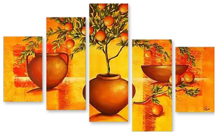 Модульная картина на холсте "Апельсиновое дерево" 120x73 см