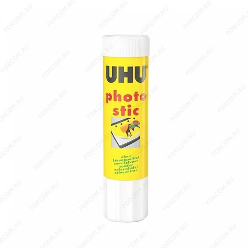 Клей-карандаш UHU Photo Stic, для фотографий, 21 гр. (UHU 55) клей карандаш uhu stic pastel белый 21 г