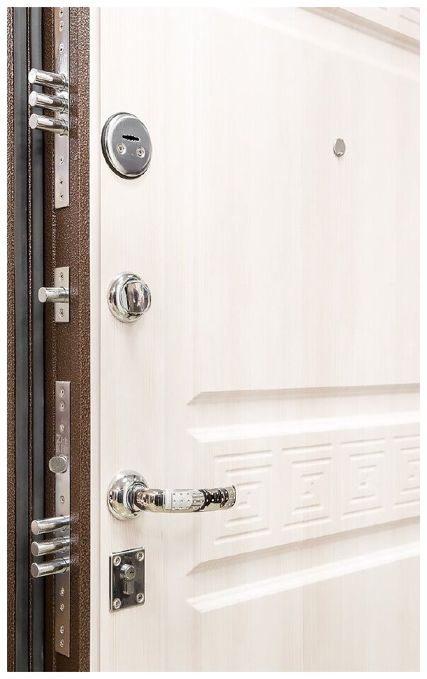 Дверь мет 10см Троя медный антик Белый ясень 860 левая (Кале) - фотография № 2