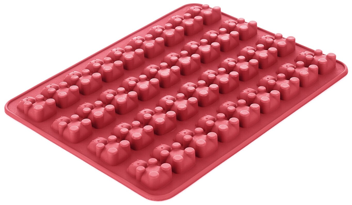 Форма для льда, желе, шоколада на 36 ячеек Walmer Gummy Bears, цвет красный - фотография № 2