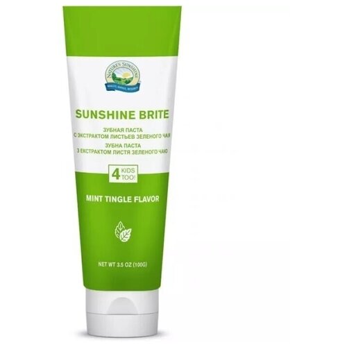 Зубная паста с экстрактом листьев зеленого чая НСП / Sunshine Brite with green tea leaf extract NSP / Ранозаживляющее действие / 100 гр.