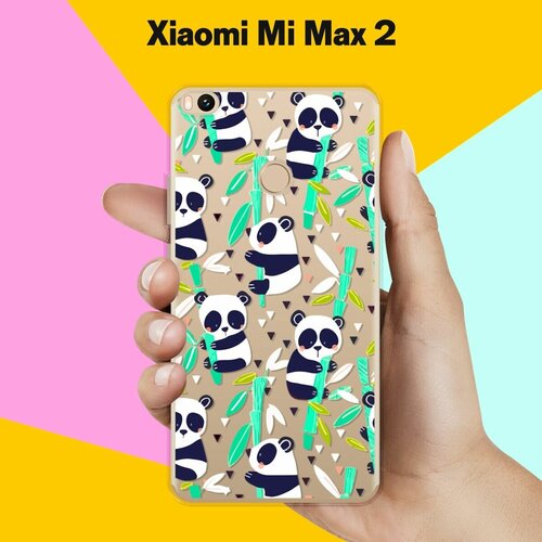 Силиконовый чехол на Xiaomi Mi Max 2 Панда / для Сяоми Ми Макс 2 пластиковый чехол морские отблески 2 на xiaomi mi max сяоми ми макс