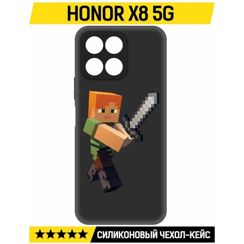 Чехол-накладка Krutoff Soft Case Minecraft-Алекс для Honor X8 5G черный