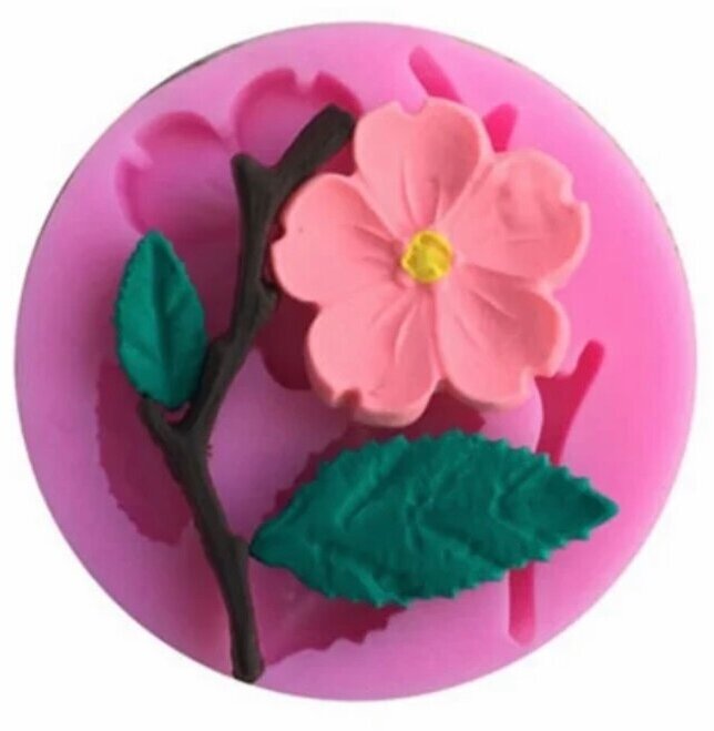 Cиликоновая форма "Цветок сакуры" для изготовления мыла и свечей фигурок из полимерной глины и пластилина.
