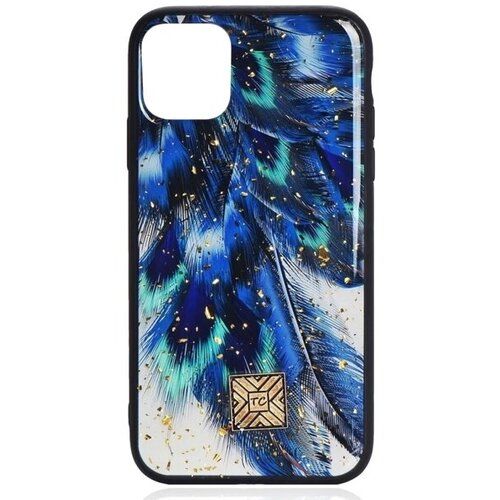 Чехол для iPhone 12 / 12 Pro iNeez Vinyl Feather Blue