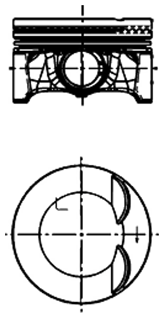 KOLBENSCHMIDT 40 247 610 (06H107065ABS / 06H107065ABS / 06H107065AMS) поршень с кольцами +0.25 (x4)\ Audi (Ауди) a3 / tt, VW Golf