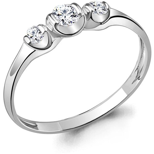 Кольцо Diamant online, белое золото, 585 проба, бриллиант, размер 17, бесцветный кольца aquamarine 54678 s a