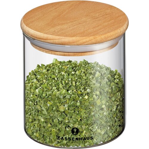Банка с крышкой ZASSENHAUS, 0,6 л, h-10,5 см, d-10,5 см, стекло/дерево