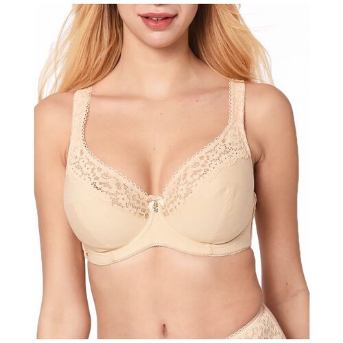 Бюстгальтер  Blue Rose, чашка на косточках, размер 80E, бежевый