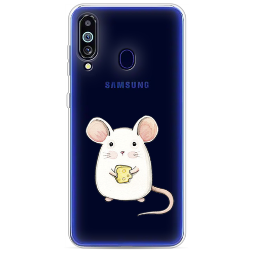 Силиконовый чехол на Samsung Galaxy M40/A60 / Самсунг Галакси М40/А60 Мышка, прозрачный силиконовый чехол на samsung galaxy a60 самсунг галакси а60 розовая цветочная рамка прозрачный