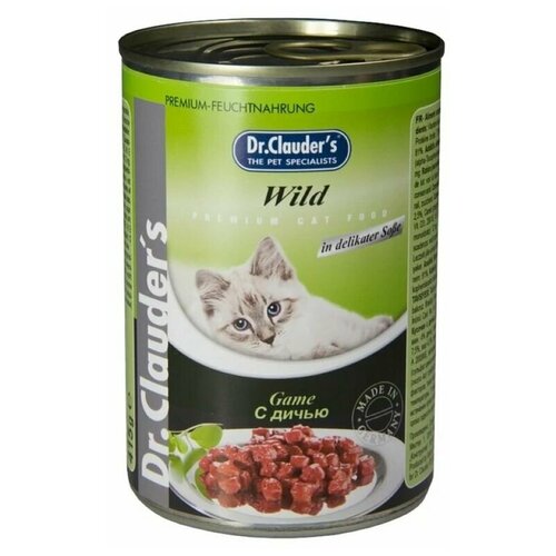 Корм консервированный Д. Клаудер с дичью в соусе для кошек, 415 гр, 9 штук