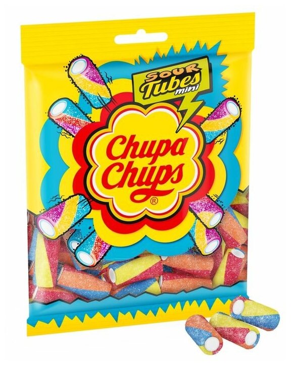 Мармелад жевательный Chupa Chups Sour Tubes mini с фруктовым вкусом