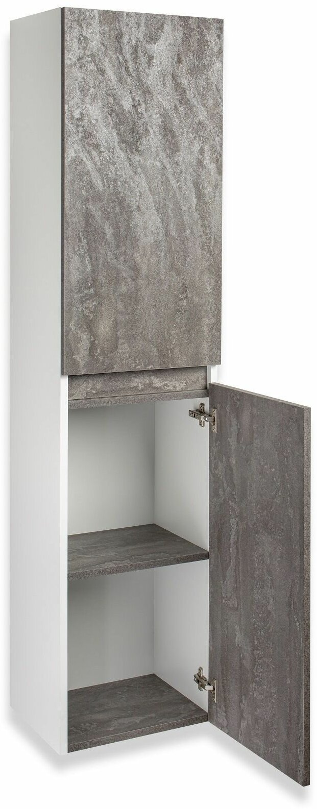 Шкаф-пенал для ванной Runo / Бари 35 /подвесной /универсальный/железный камень - фотография № 3