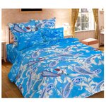 Постельное белье 1.5-спальное Диана-Текс Огурцы синие 97 70х70 см, микрофибра - изображение