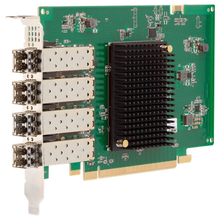 Сетевой адаптер Broadcom Emulex LPe31004-M6 Gen 6 (16GFC), 4-port, 16Gb/s, PCIe Gen3 x8, LC MMF 100m, трансиверы уст