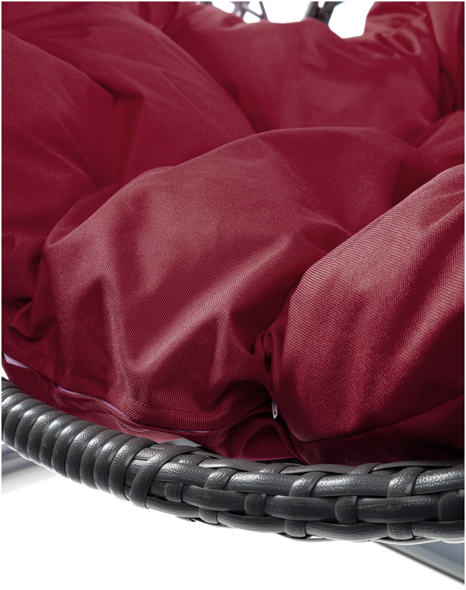 Подвесное кресло M-Group капля Люкс чёрное, бордовая подушка - фотография № 9