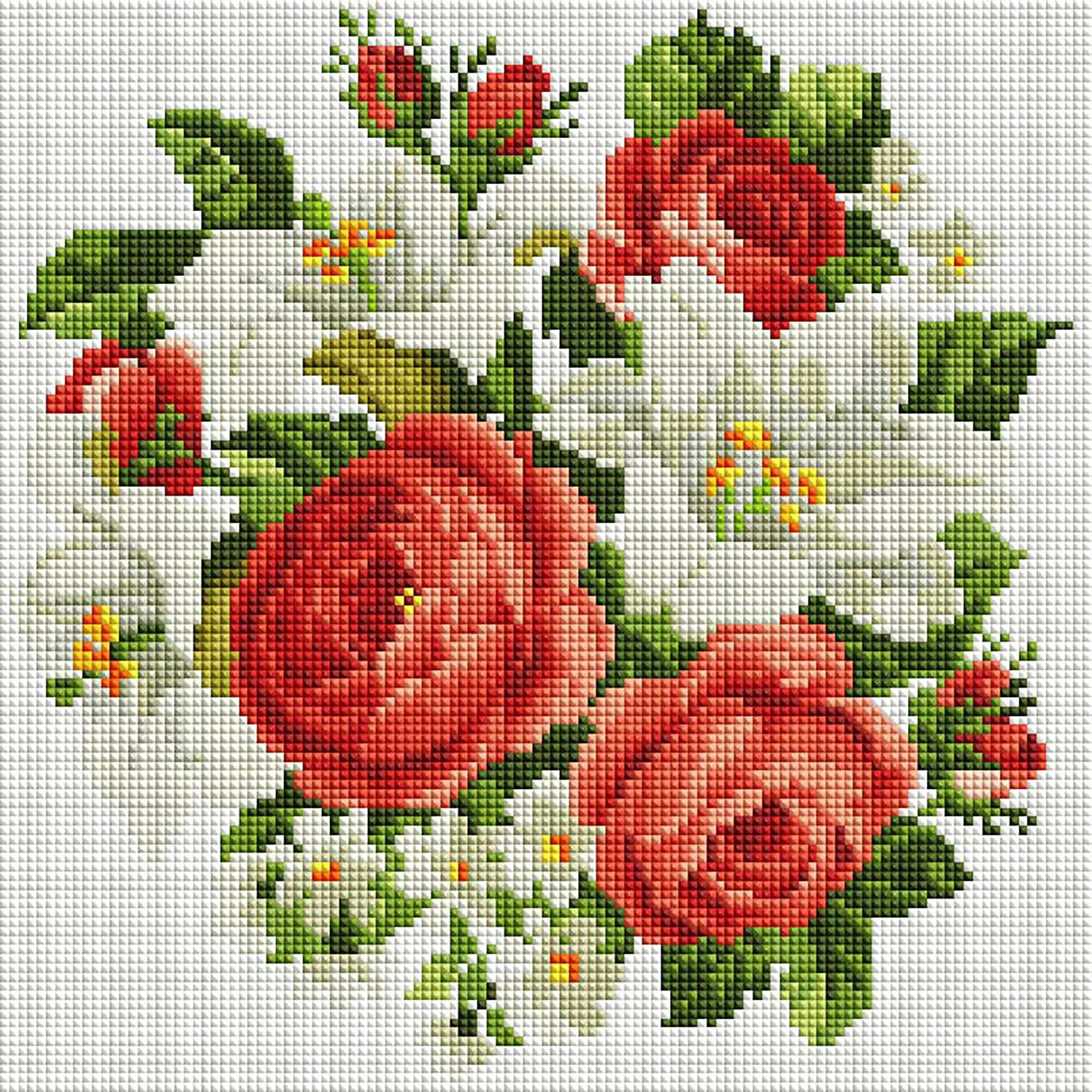 Картина мозаикой Белоснежка Розы и лилии, 30x30 см - фото №1