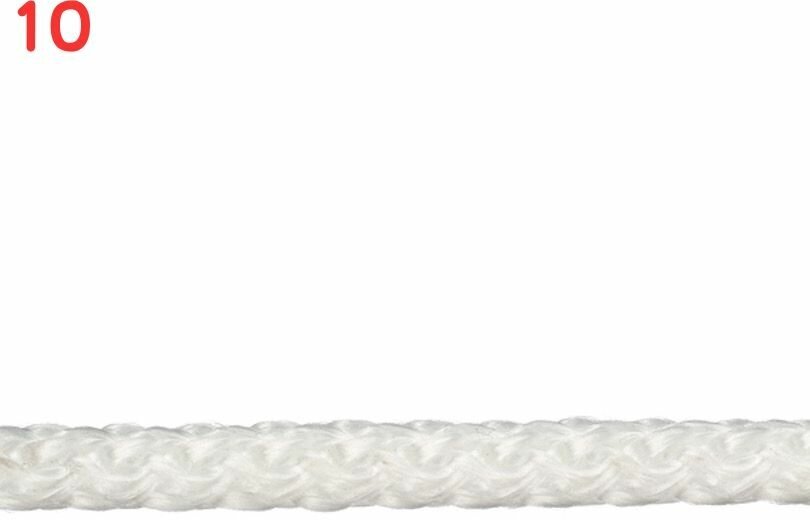 Шнур вязаный полипропиленовый 8 прядей белый d6 мм 15 м (10 шт.)