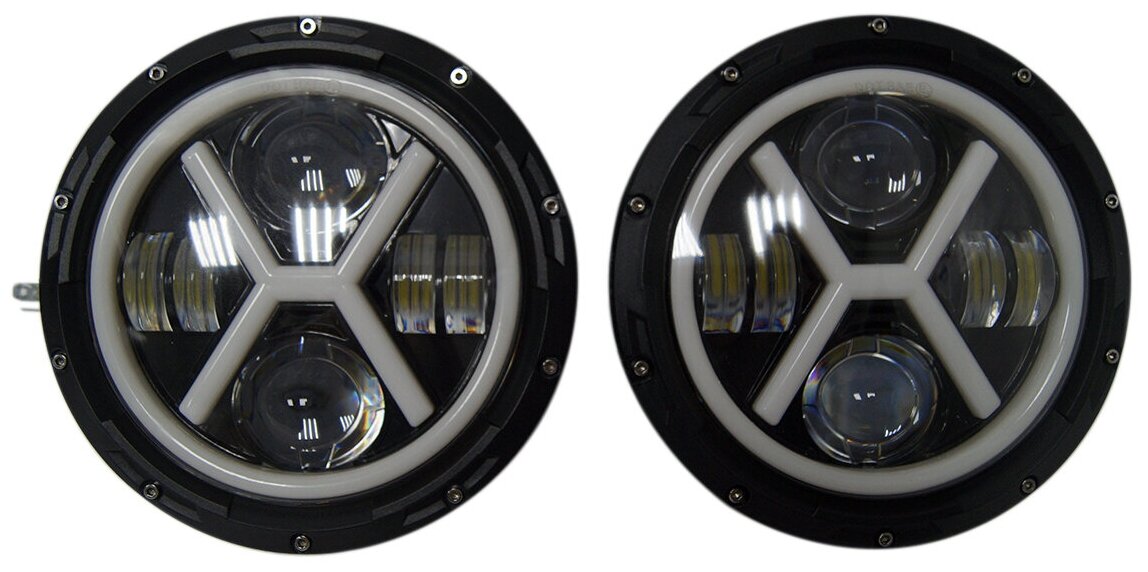 Фары передние светодиодные LED 7-дюймовые Нива 2121, Jeep Wrangler 65W. HP-20