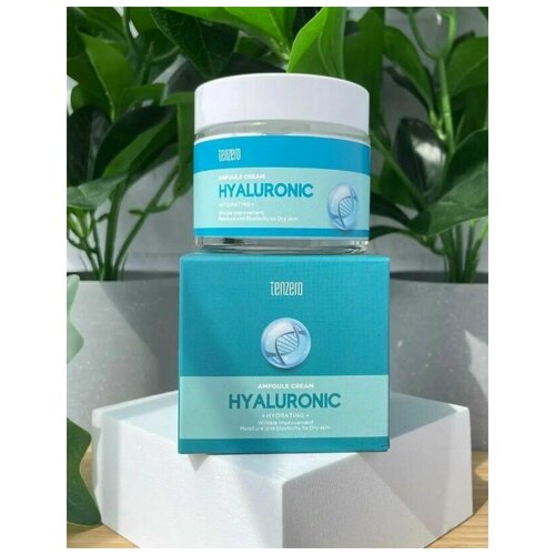 Увлажняющий гиалуроновый ампульный крем TENZERO HYDRATING HYALURONIC AMPOULE CREAM (70gr)