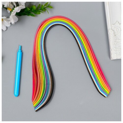 Набор для квиллинга 160 полосок шириной 03 см инструмент Цветок 20х87 см 425₽