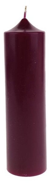 Магическая свеча-колонна 22 см пурпурная