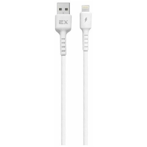 Аксессуар Exployd Flow USB - Lightning 3A 1m Silicone White EX-K-1262 аксессуар exployd rate lightning jack 3 5mm lightning silver ex ad 1171