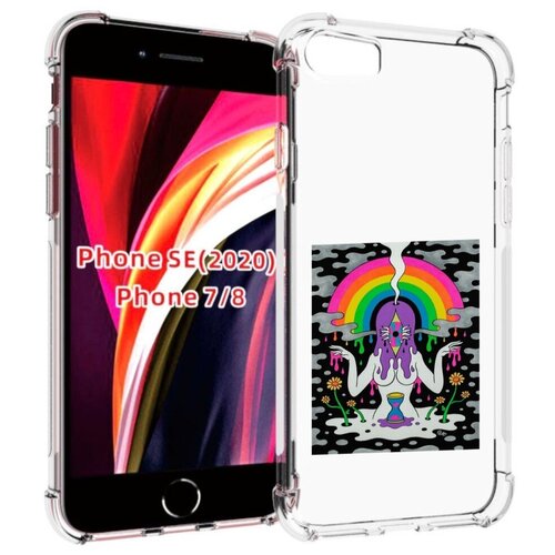Чехол MyPads девушка с радугой абстракция женский для iPhone 7 4.7 / iPhone 8 / iPhone SE 2 (2020) / Apple iPhone SE3 2022 задняя-панель-накладка-бампер
