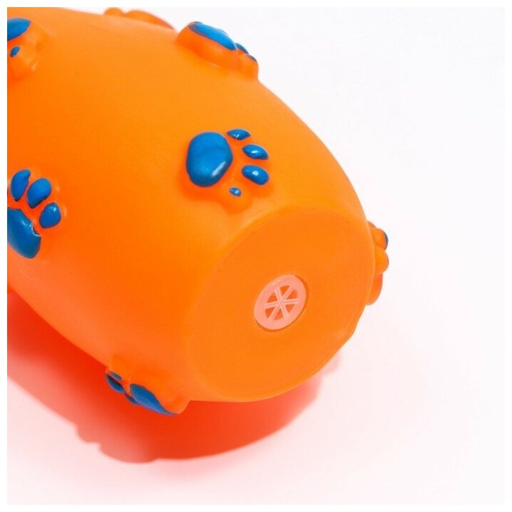 Игрушка для собак Пижон "Кегля", пищащая, 14 см, оранжевая - фотография № 2