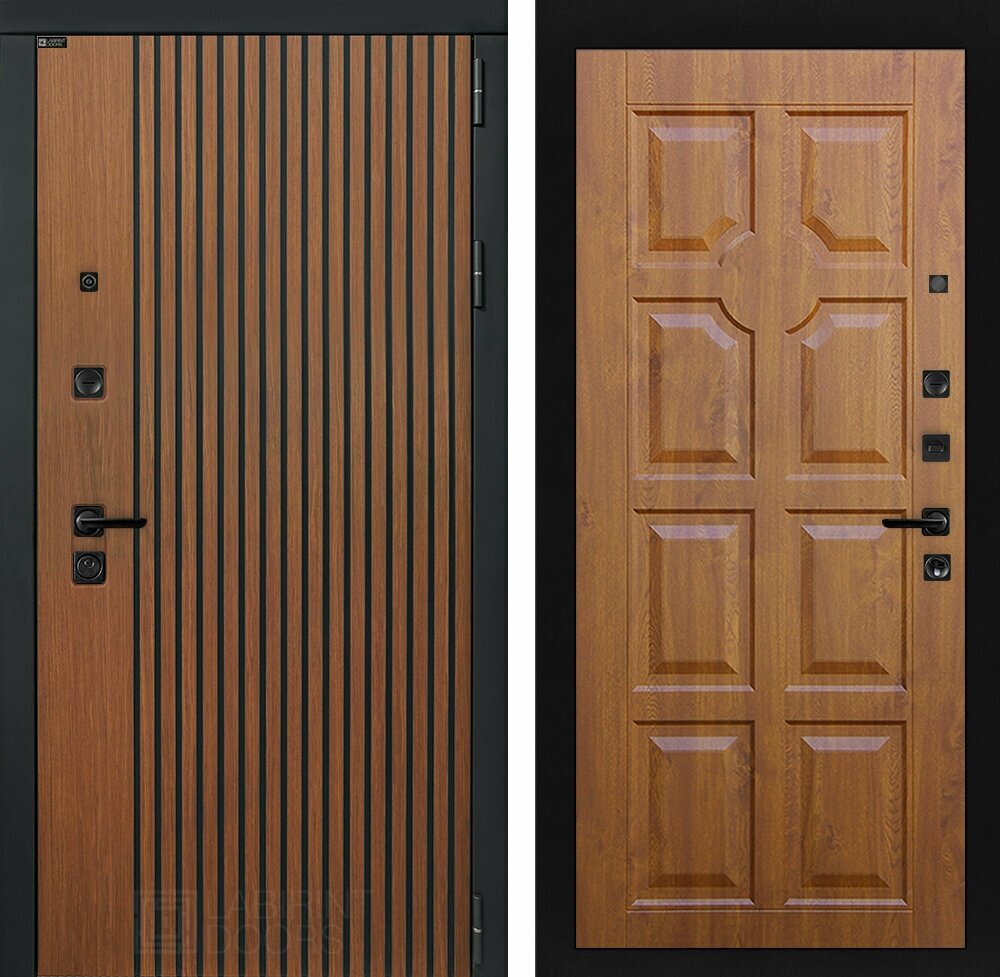 Входная дверь STORM с внутренней панелью 17, цвет дуб голд винорит, размер по коробке 960х2050, правая