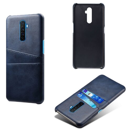 фото Чехол панель-накладка mypads для realme x2 pro из качественной импортной кожи с визитницей с отделением для банковских карт мужской женский синий